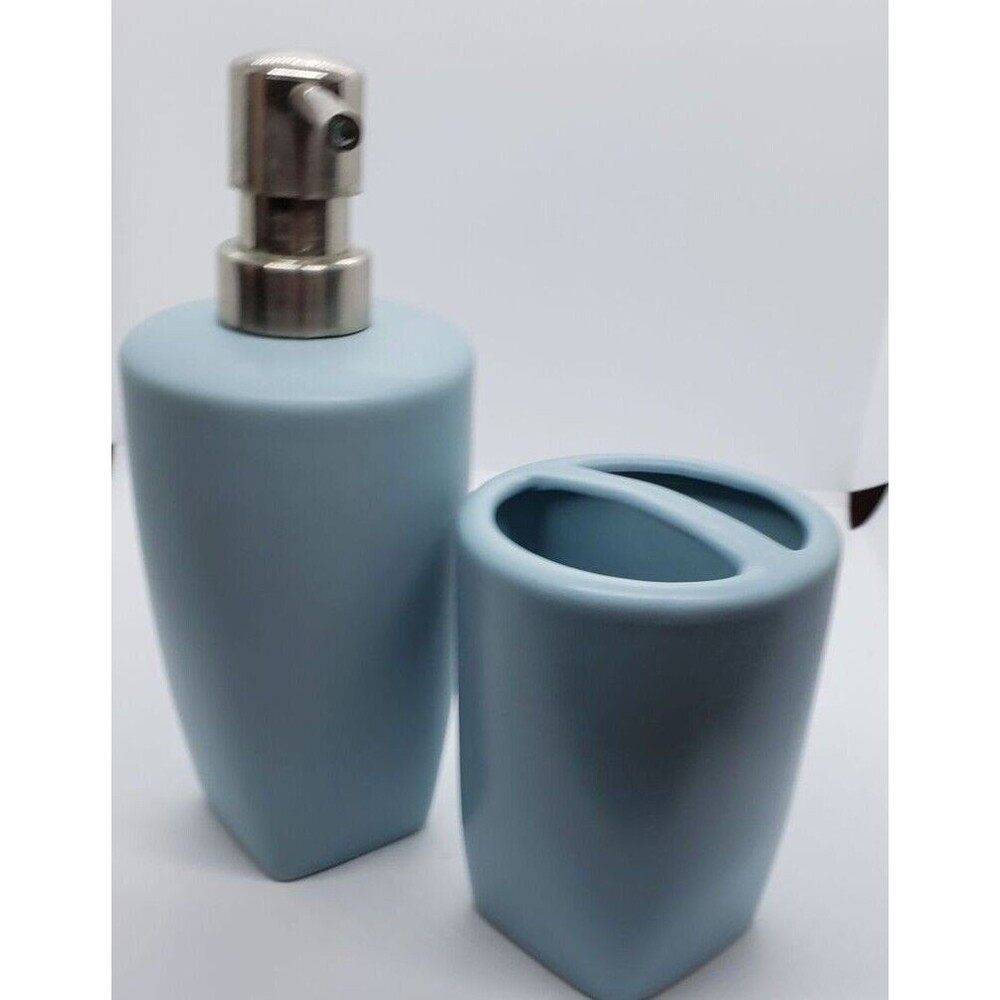Soap or Lotion Dispenser and Toothbrush Holder Set of 2